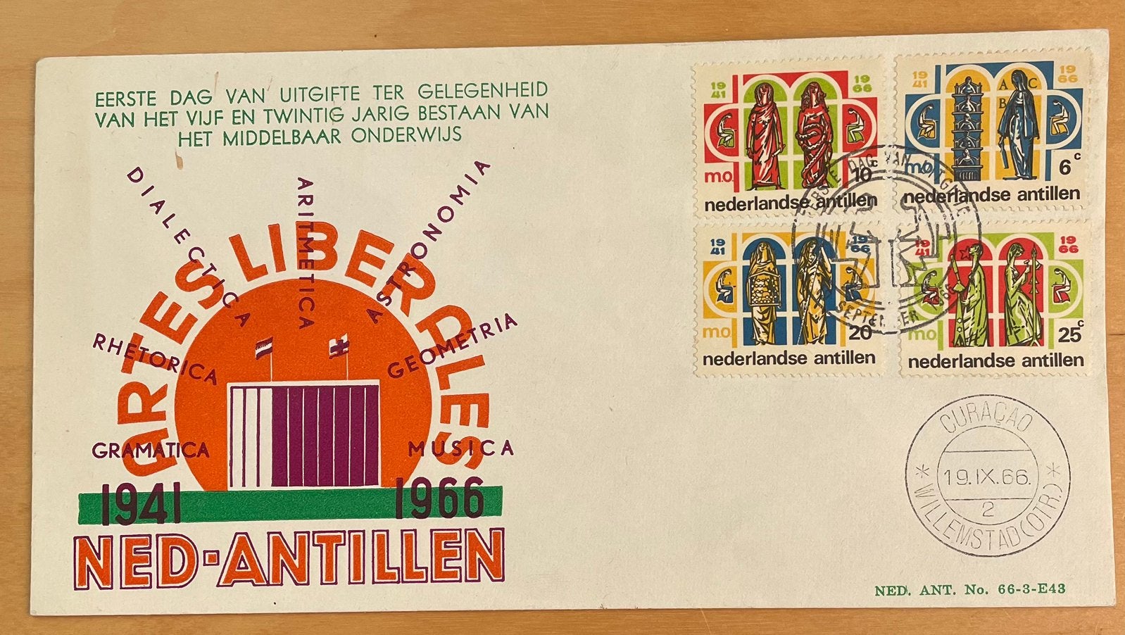 Postzegels Nederlandse Antillen; eerstedagafstempeling E43, Postzegels en Munten, Postzegels | Eerstedagenveloppen, Ophalen of Verzenden