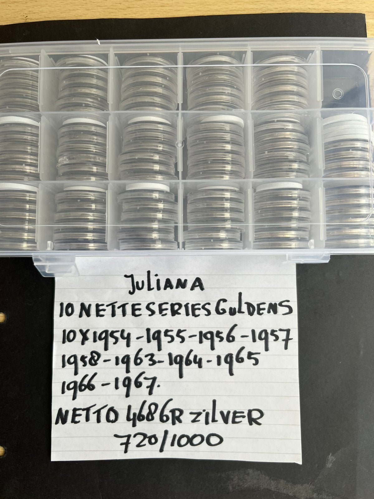 JULIANA 10 NETTE SERIES   GULDENS 1954-1967  (100 GULDENS), Postzegels en Munten, Munten | Nederland, 1 gulden, Koningin Juliana