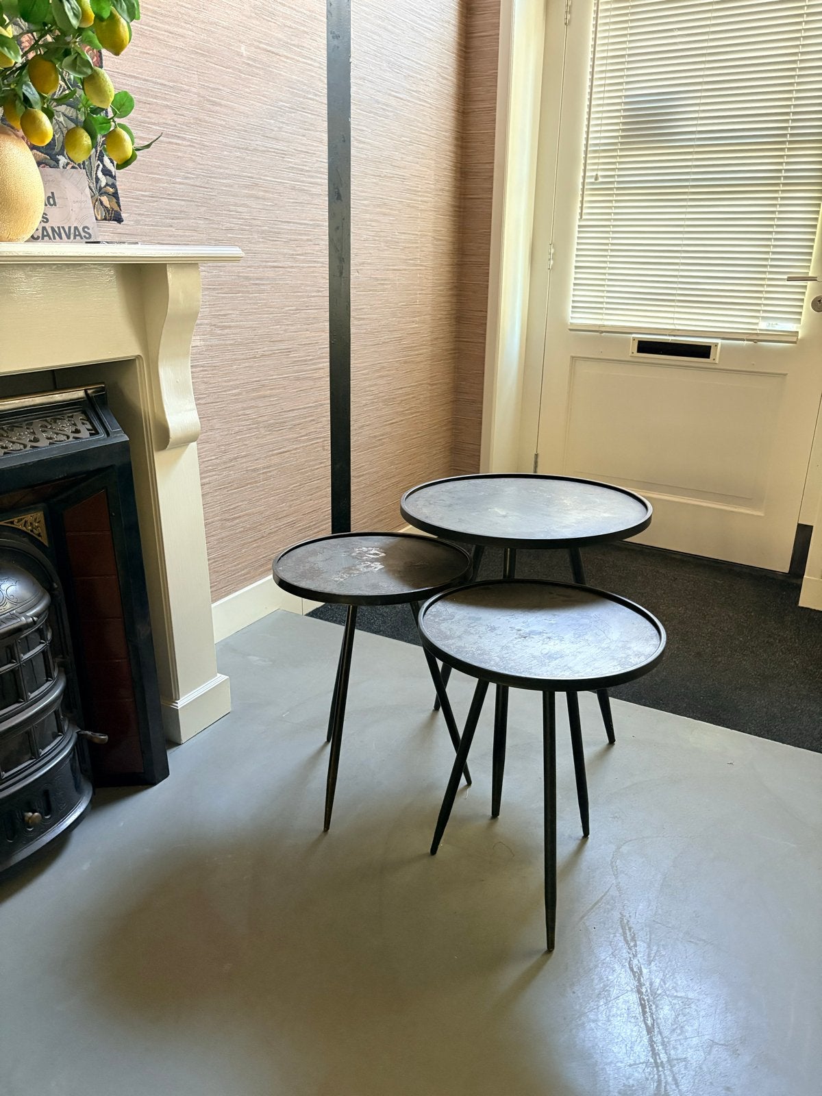 Light & Living bijzettafeltjes set - Leuke deco, Huis en Inrichting, Minder dan 55 cm, Gebruikt, Metaal of Aluminium, Rond