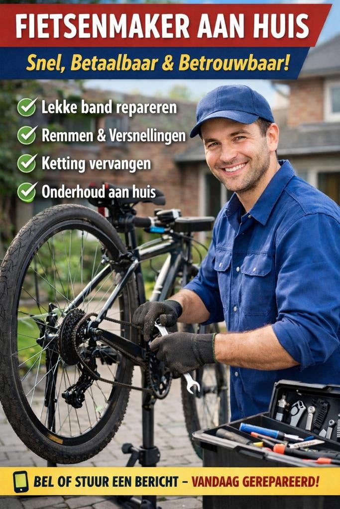 Fietsenmaker aan huis – Snelle reparatie van lekke band,, Ophalen of Verzenden, Overige merken, Versnellingen
