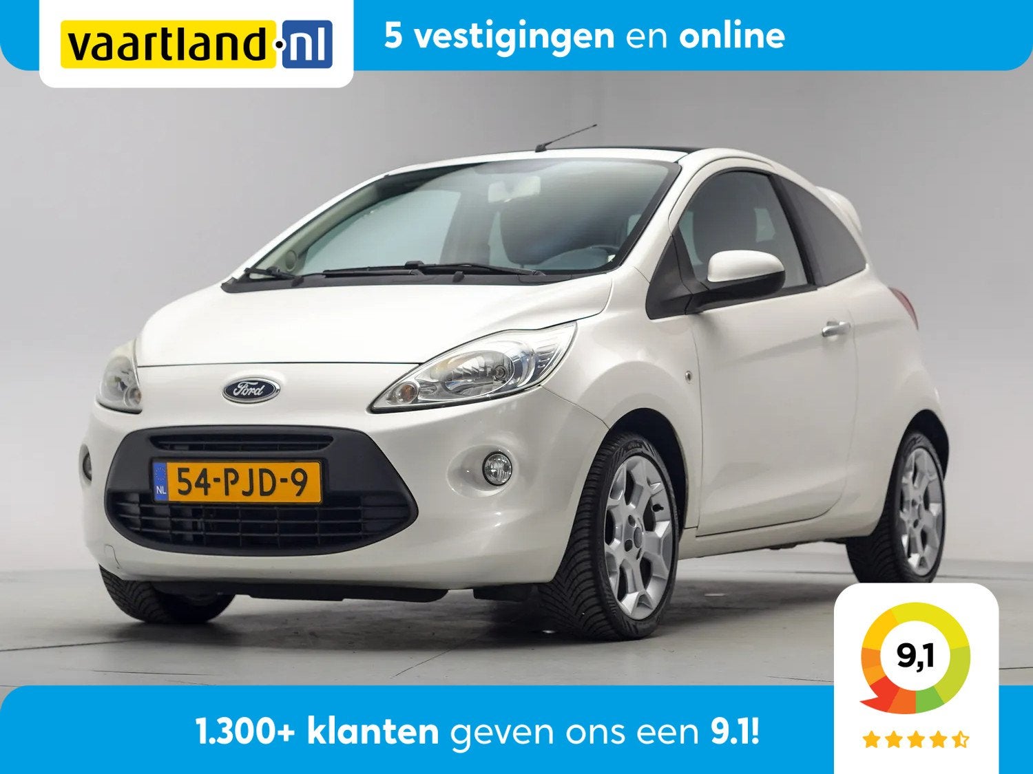 Ford Ka 1.2 Titanium X [Clima /ECC Panoramadak Lichtmetalen, Auto's, Gebruikt, 1242 cc, 4 cilinders, 4 stoelen