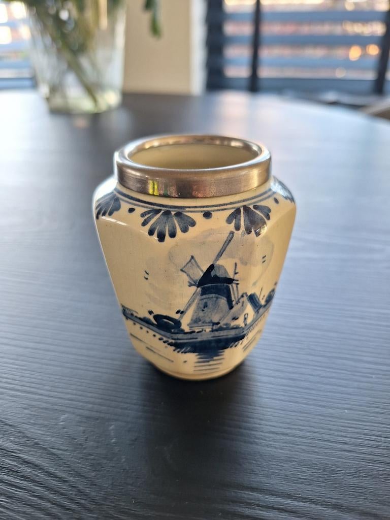 Delfts Blauw Lepelvaasje met Molen Decoratie, Ophalen