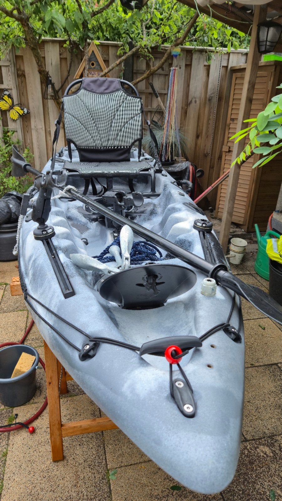 Viskayak, viskano, peddel, steunen, zitje, kar, Watersport en Boten, Ophalen, 1-persoons