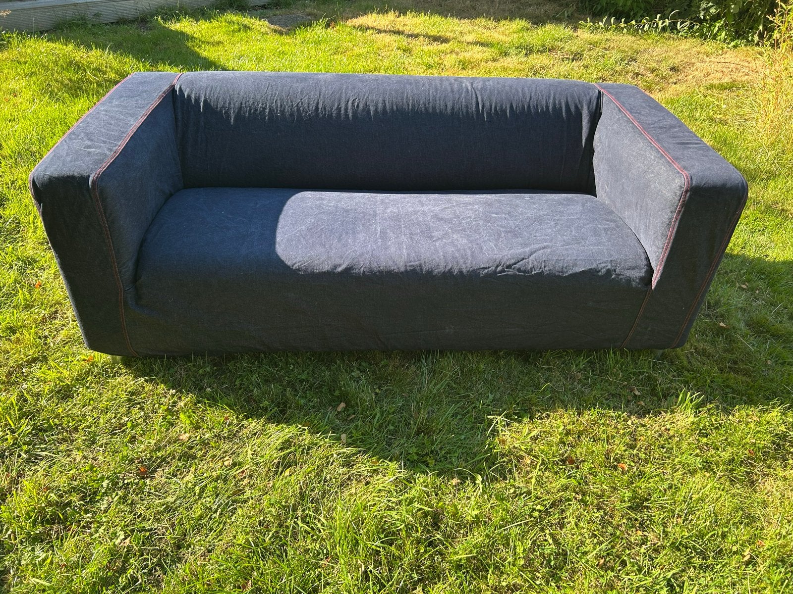 IKEA Klippan Bank met spijkerstof hoes, Ophalen, Gebruikt, 150 tot 200 cm, Tweepersoons
