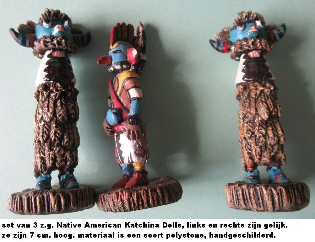 Native American Katchina Dolls, 3 stuks, Ophalen of Verzenden, Zo goed als nieuw
