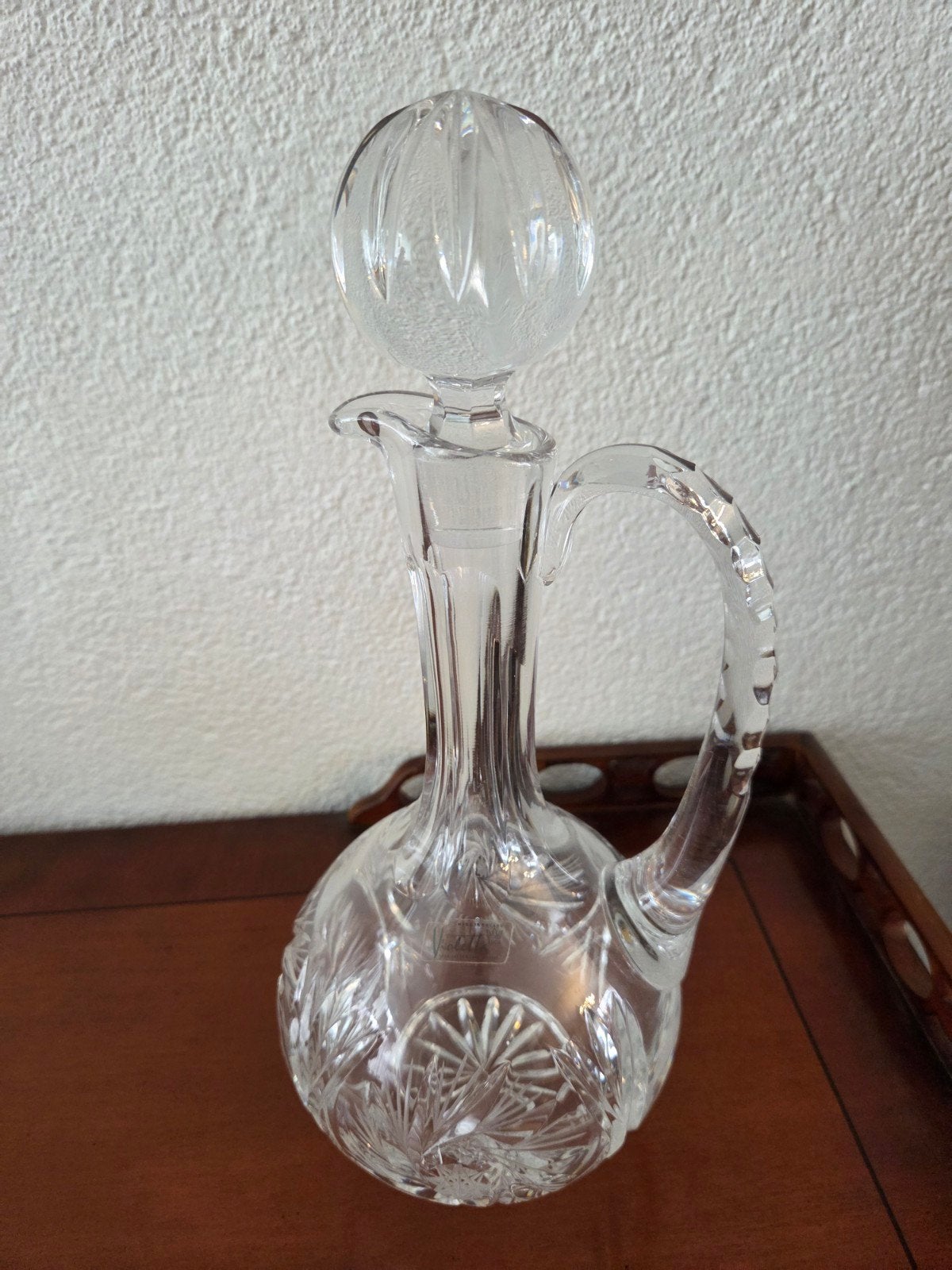 Kristal karaf "Violetta"met stop 31 cm hoog, Antiek en Kunst, Antiek | Glas en Kristal, Ophalen of Verzenden