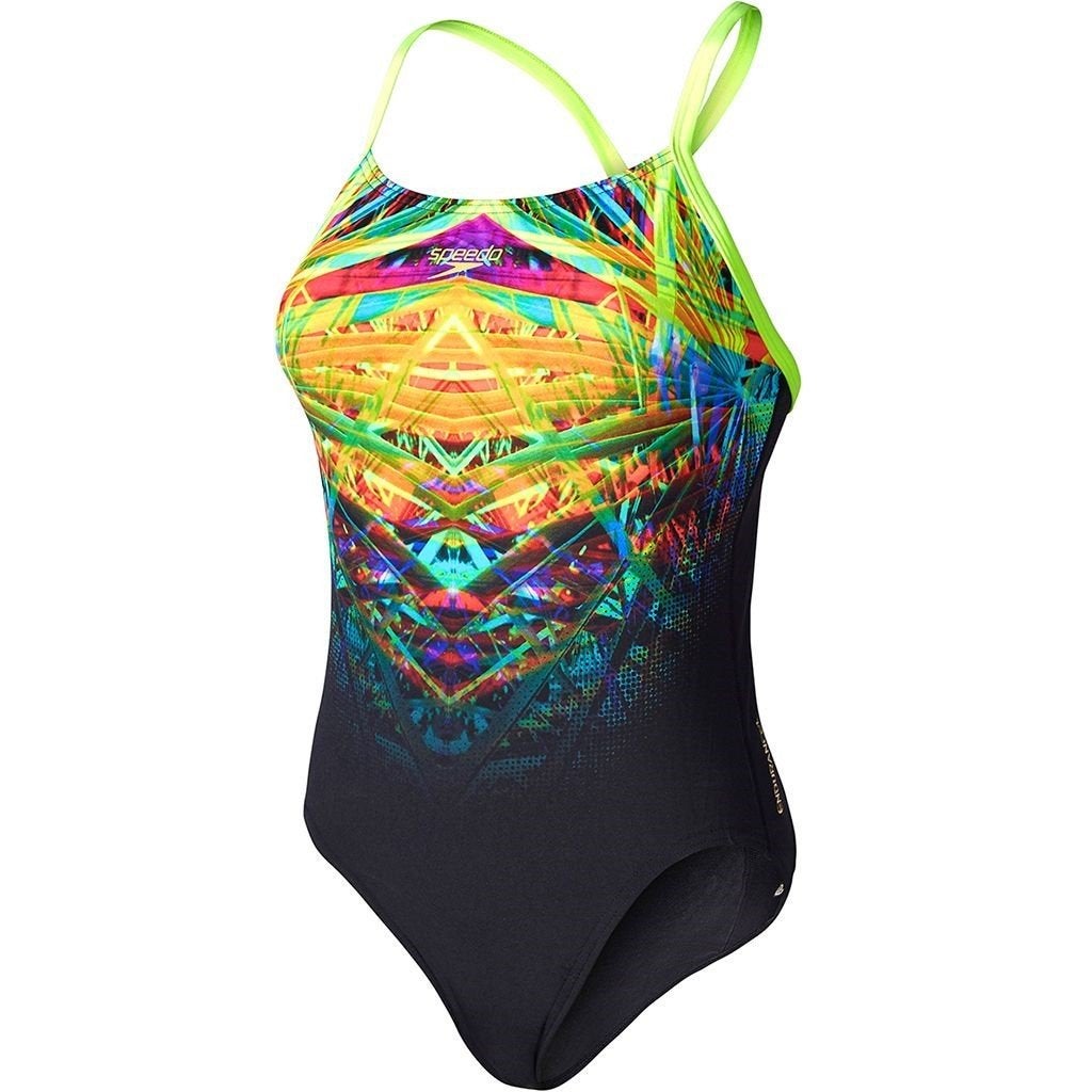 Nieuw Speedo W Spacedust Placement Digital Powerback Badpak, Zwart, Info@allsport-group.com, All Sport NV, Nieuw