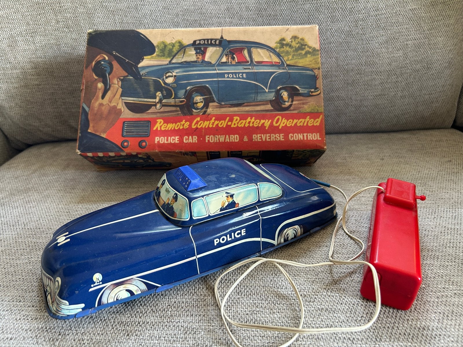 1950 - Politieauto - Wellsotoys Brimtoy England, Ophalen of Verzenden