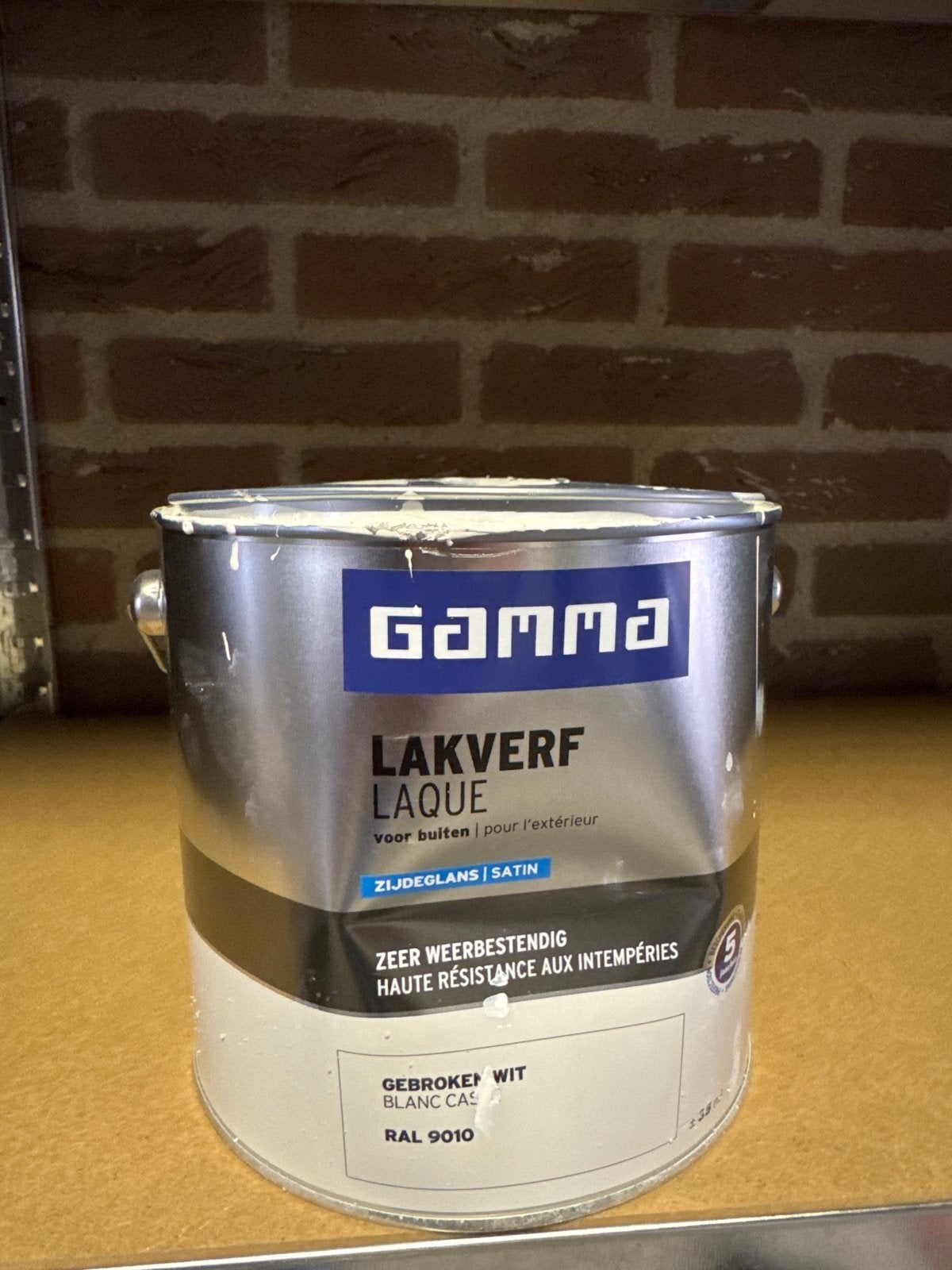 Gamma Lakverf Zijdeglans Gebroken Wit RAL 9010, Ophalen, Gebruikt, Wit, Lak