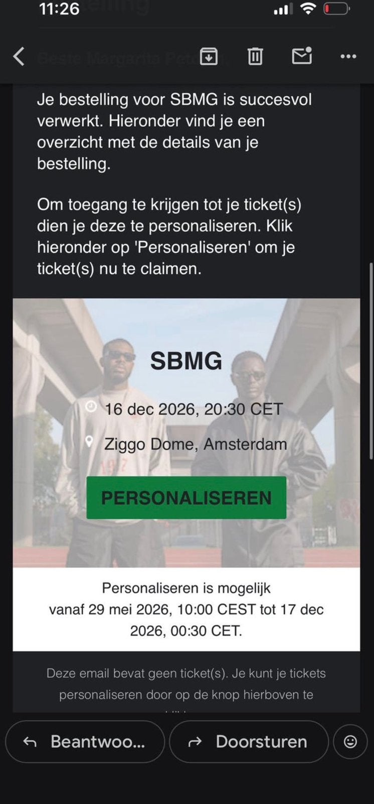 SBMG ticket, Eén persoon