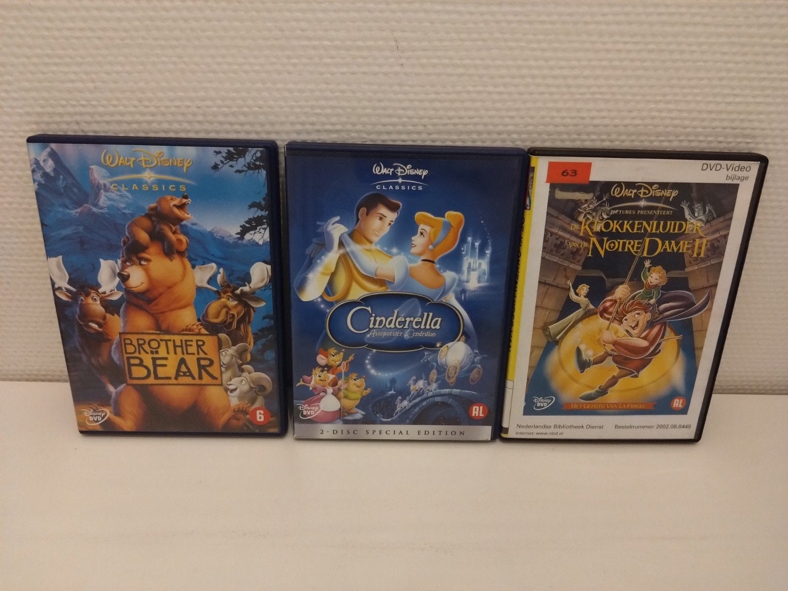Disney DVD Boxset: Brother Bear, Cinderella, Klokkenluider, Gebruikt, Tekenfilm, Boxset, Ophalen of Verzenden