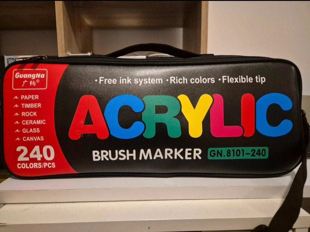 GuangNa Acryl Brush Markers - 240 kleuren, Hobby en Vrije tijd, Ophalen of Verzenden, Zo goed als nieuw, Overige typen