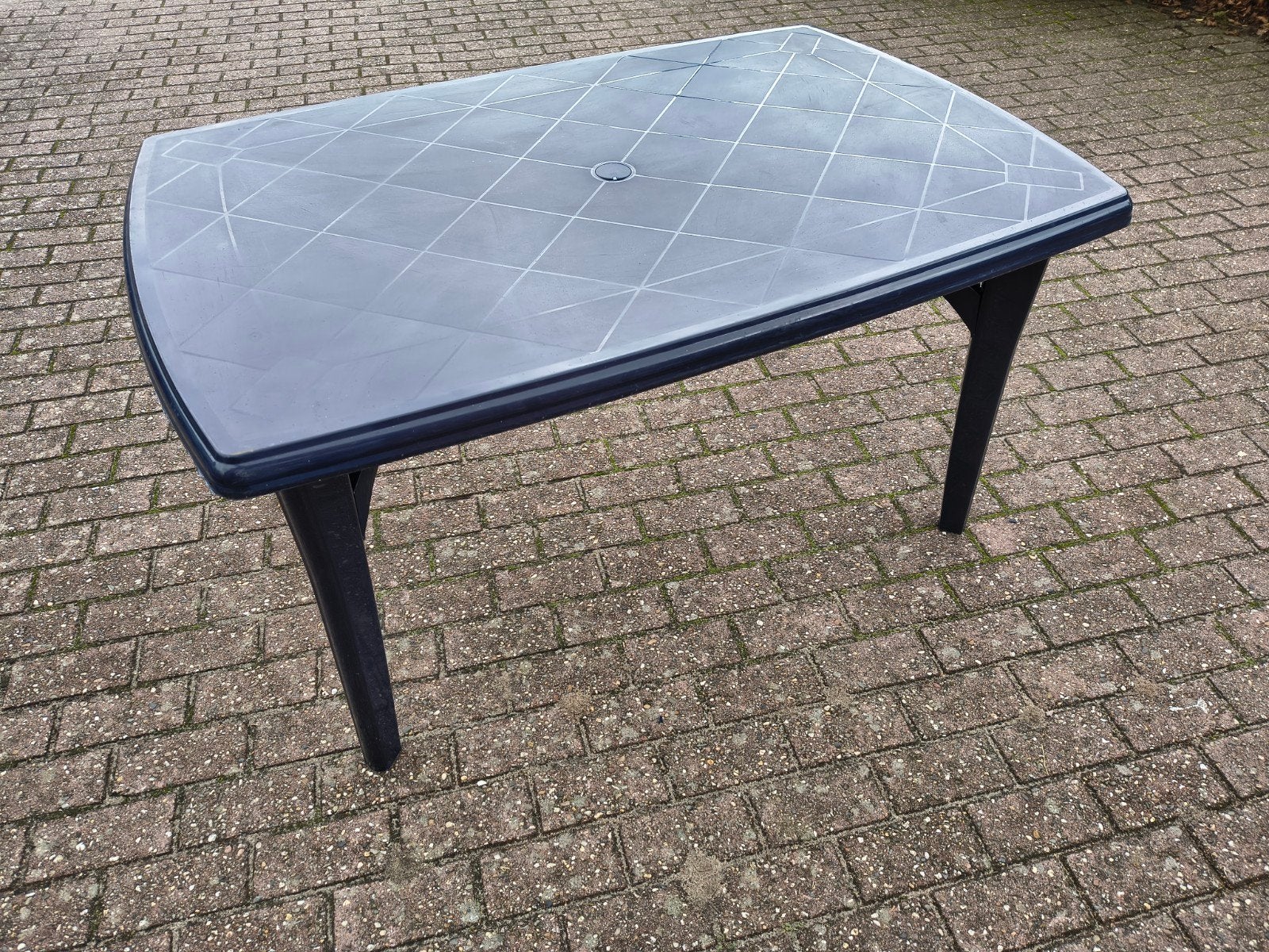 Tuintafel met 5 standenstoel, Tuin en Terras, Ophalen, Gebruikt, Rechthoekig, Kunststof