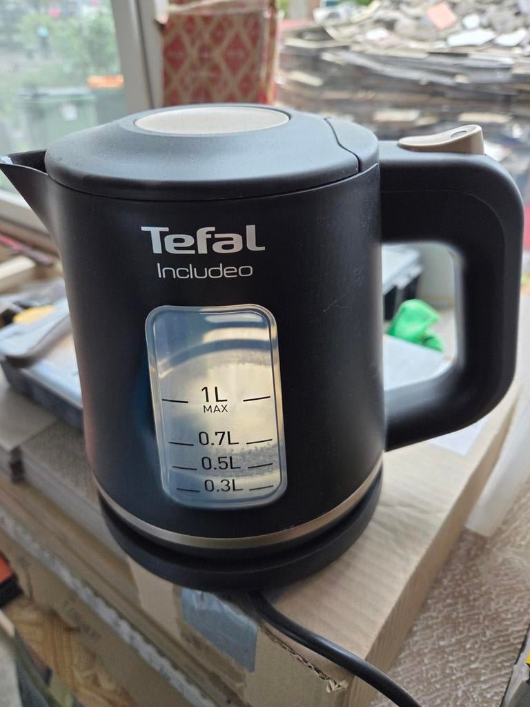 Tefal Includeo Waterkoker 1L Zwart, 1 tot 2 liter, Ophalen of Verzenden, Zo goed als nieuw