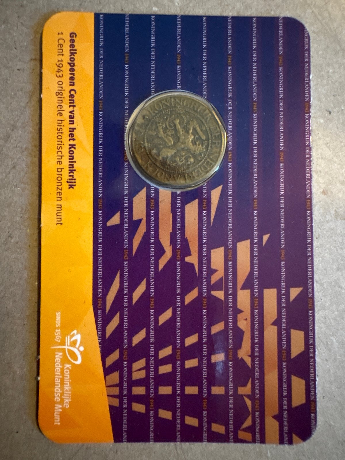 Bronzen 1 Cent Munt 1943 - Koninklijke Nederlandse Munt, Ophalen of Verzenden, Koningin Wilhelmina, 1 cent, Losse munt