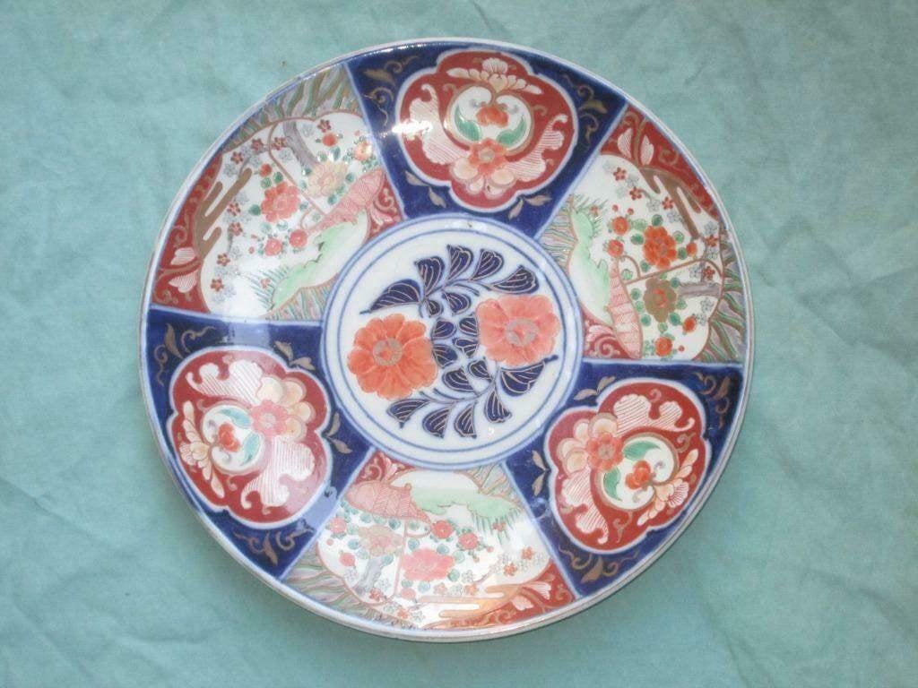 Groot Japans porselein Imari bord van ca. 1900, Ophalen of Verzenden