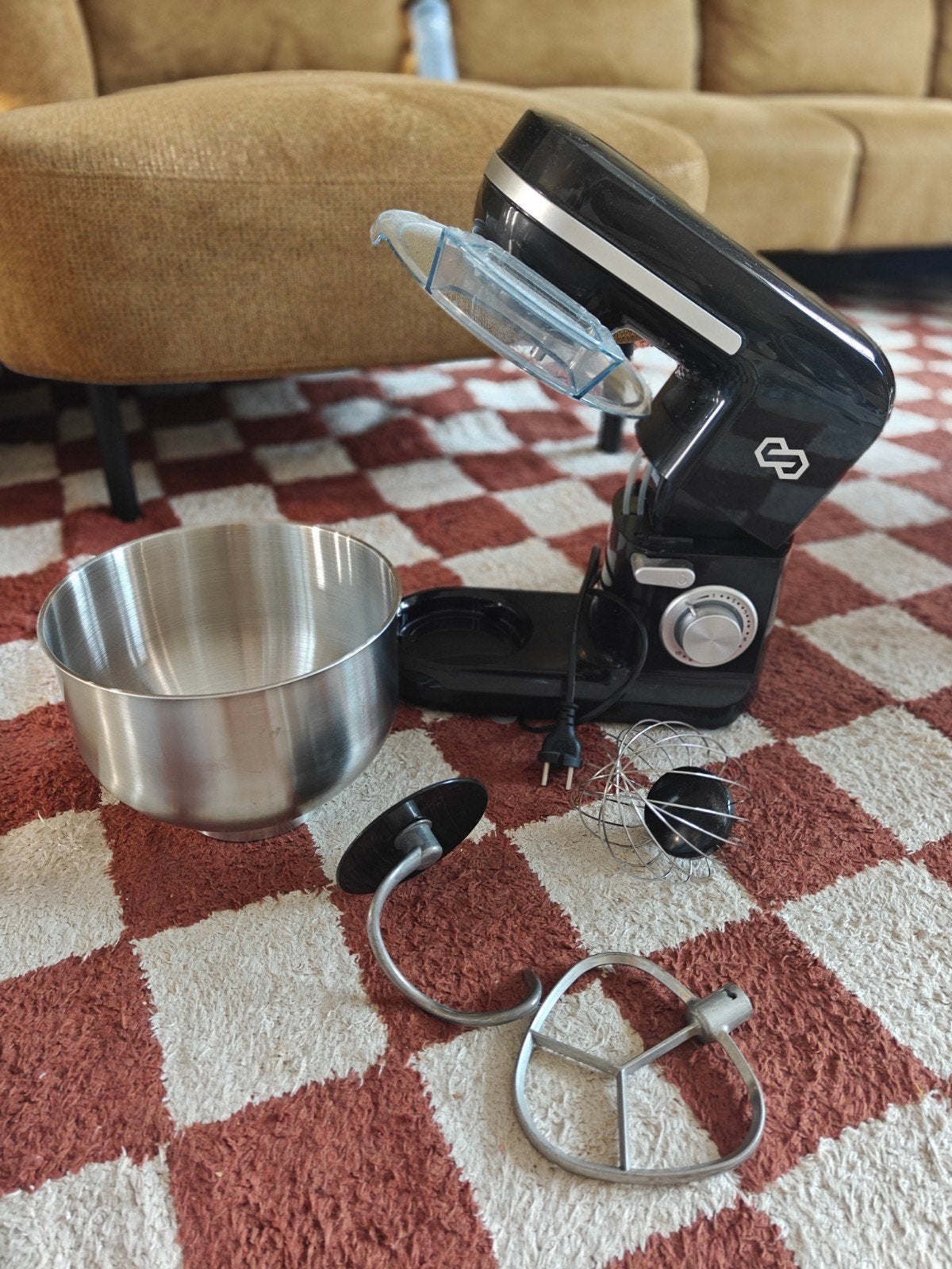 Standmixer met RVS kom en diverse accessoires, Ophalen of Verzenden, Zo goed als nieuw, Vaatwasserbestendig, 3 snelheden of meer