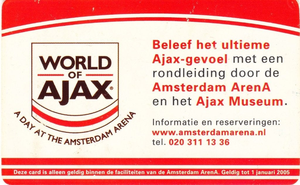 world of Ajax Arenakaart, Verzamelen, Telefoonkaarten, Ophalen of Verzenden, Nederland