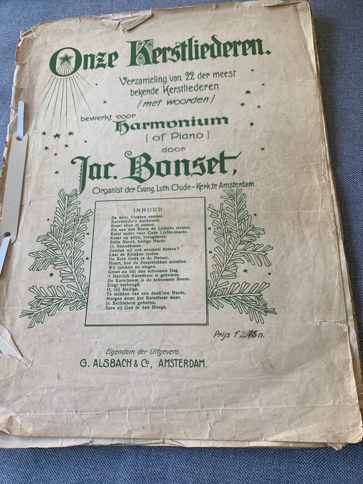 Oude Kerstliederen Harmonium/Piano - Jac. Bonset, Gebruikt, Klassiek, Ophalen of Verzenden, Thema