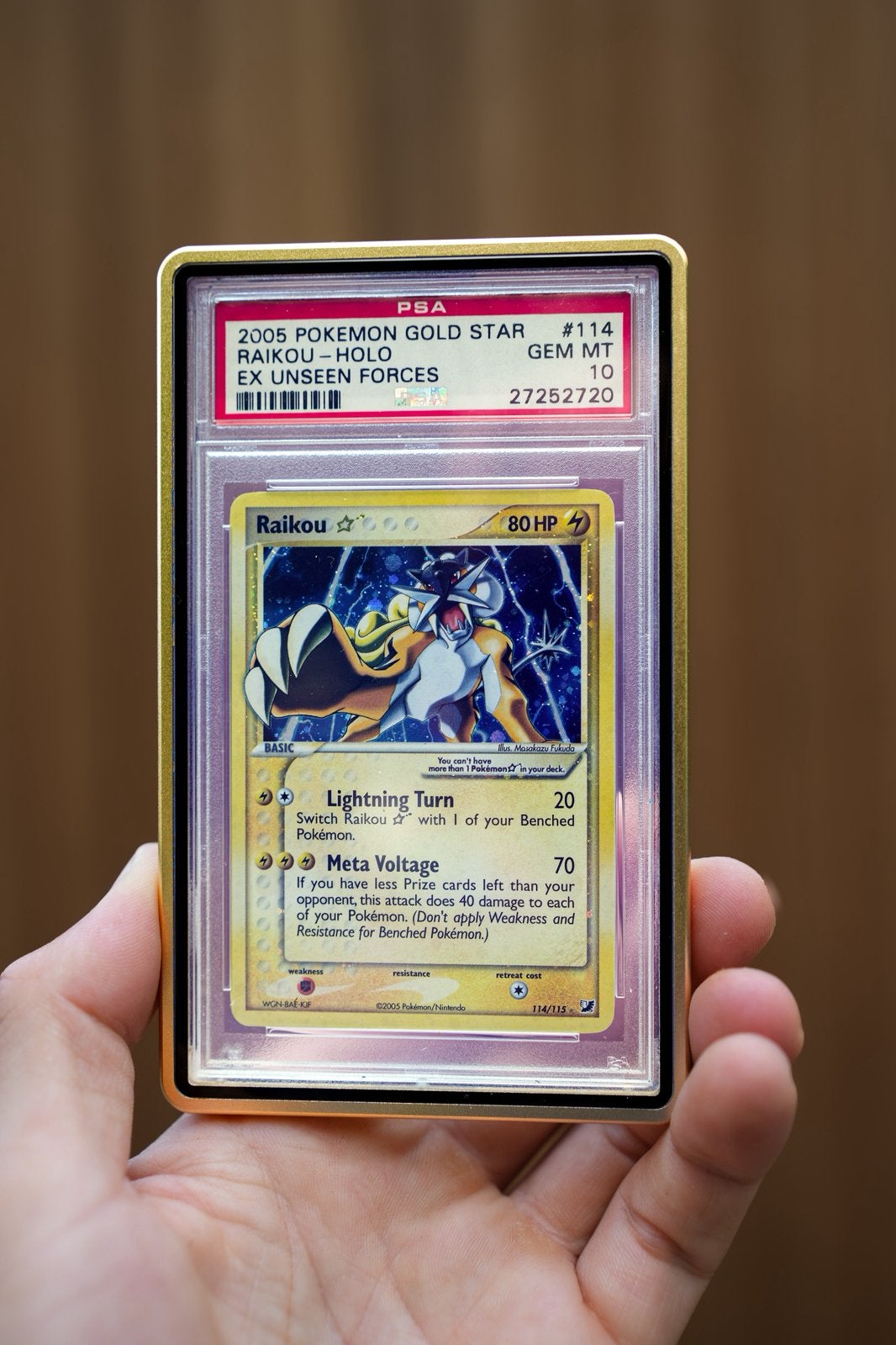 Pokemon PSA 10 Gold star Raikou #114, Ophalen, Zo goed als nieuw