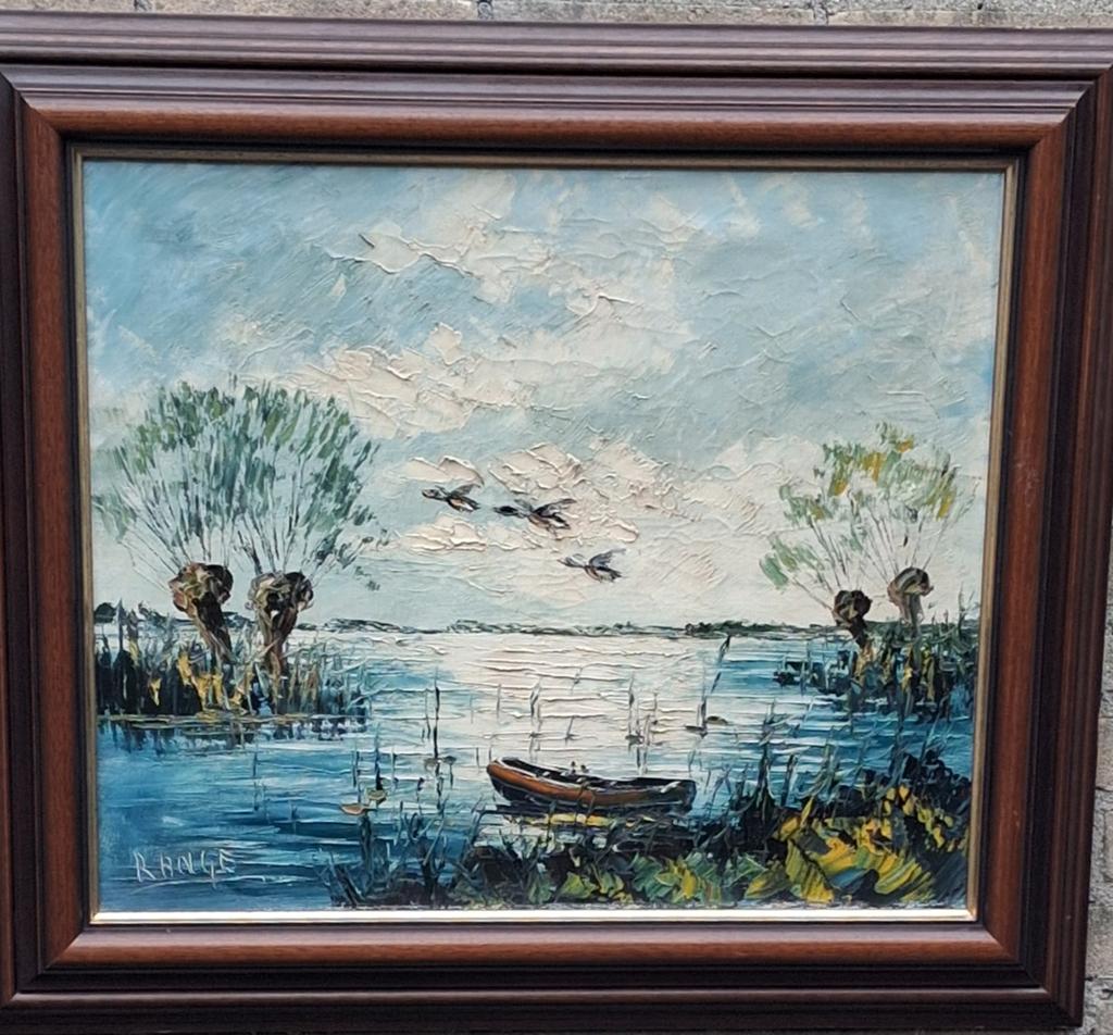RANGÉ - Zicht op meer. Olie/doek. 76/66  cm. * Zie tekst., Antiek en Kunst, Ophalen