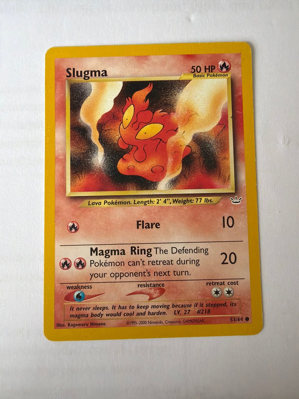 Pokémon Kaart Slugma 50 HP - Basic Pokémon, Ophalen of Verzenden, Gebruikt, Losse kaart
