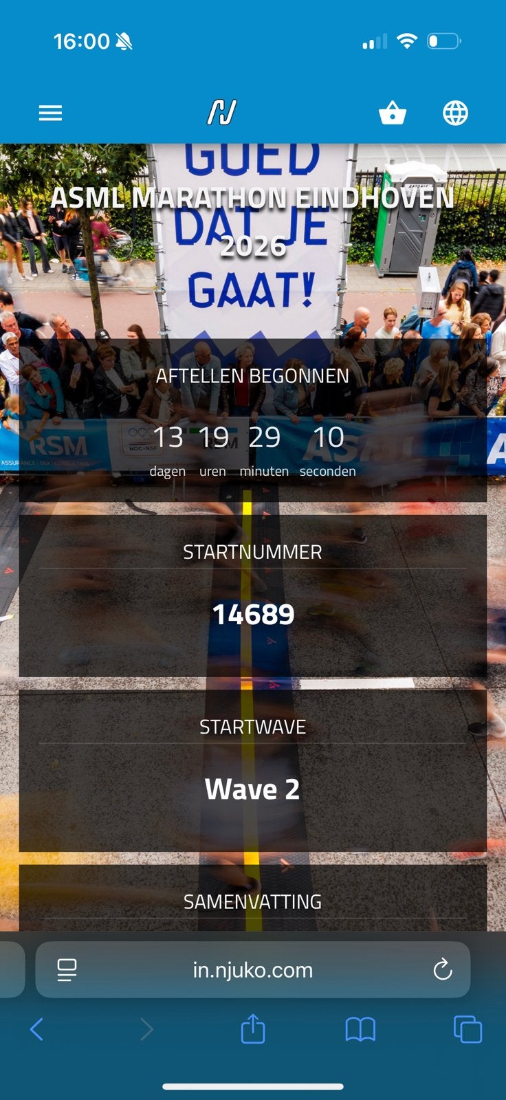 Halve marathon Eindhoven - ticket Wave 2, Eén persoon
