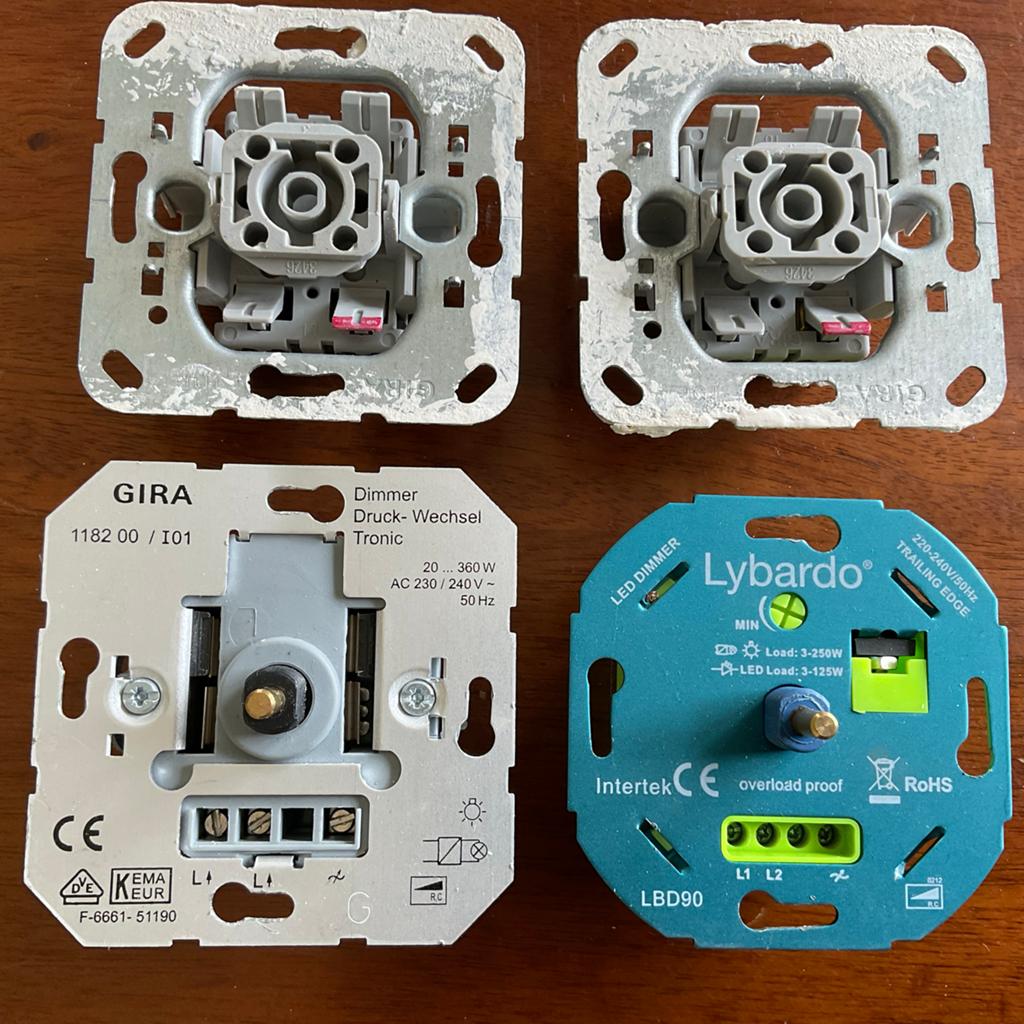 Gira en Lybardo dimmers (2 stuks), Ophalen, Gebruikt, Schakelaar