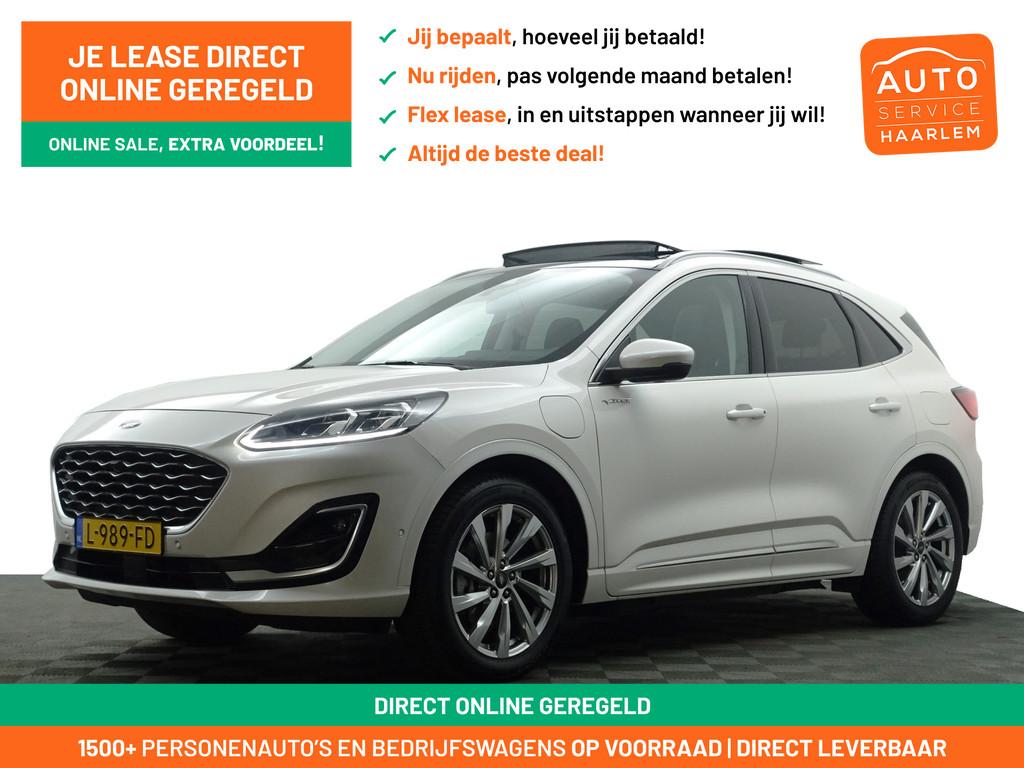 Ford Kuga 2.5 PHEV Vignale Aut- Panoramadak, Bang Olufsen De, Auto's, 72 km, Gebruikt, Met garantie (alle), Wit