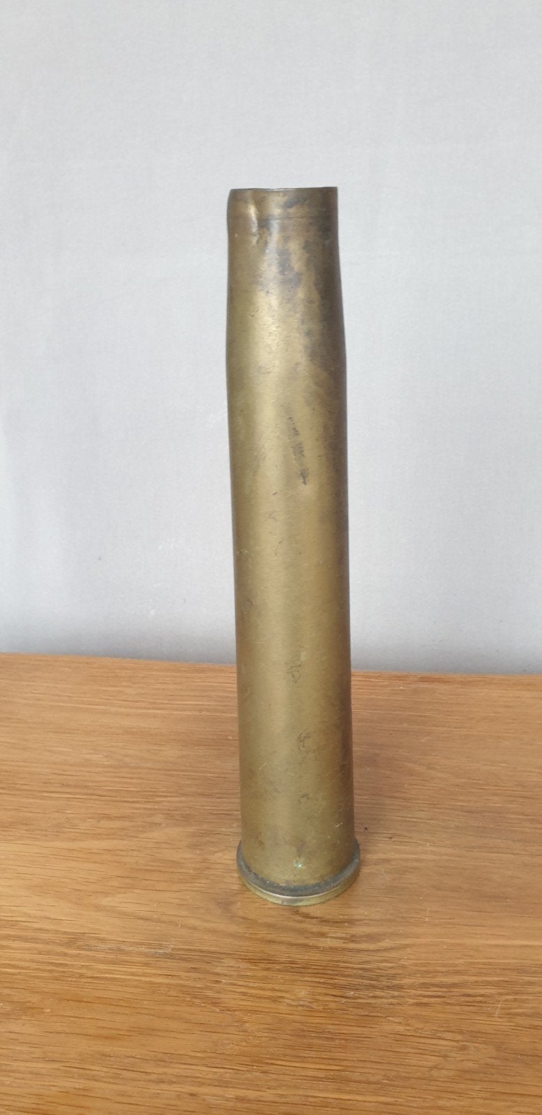 Oude Koperen Huls - 31 cm hoog, Diameter 6 cm, Ophalen of Verzenden, Koper