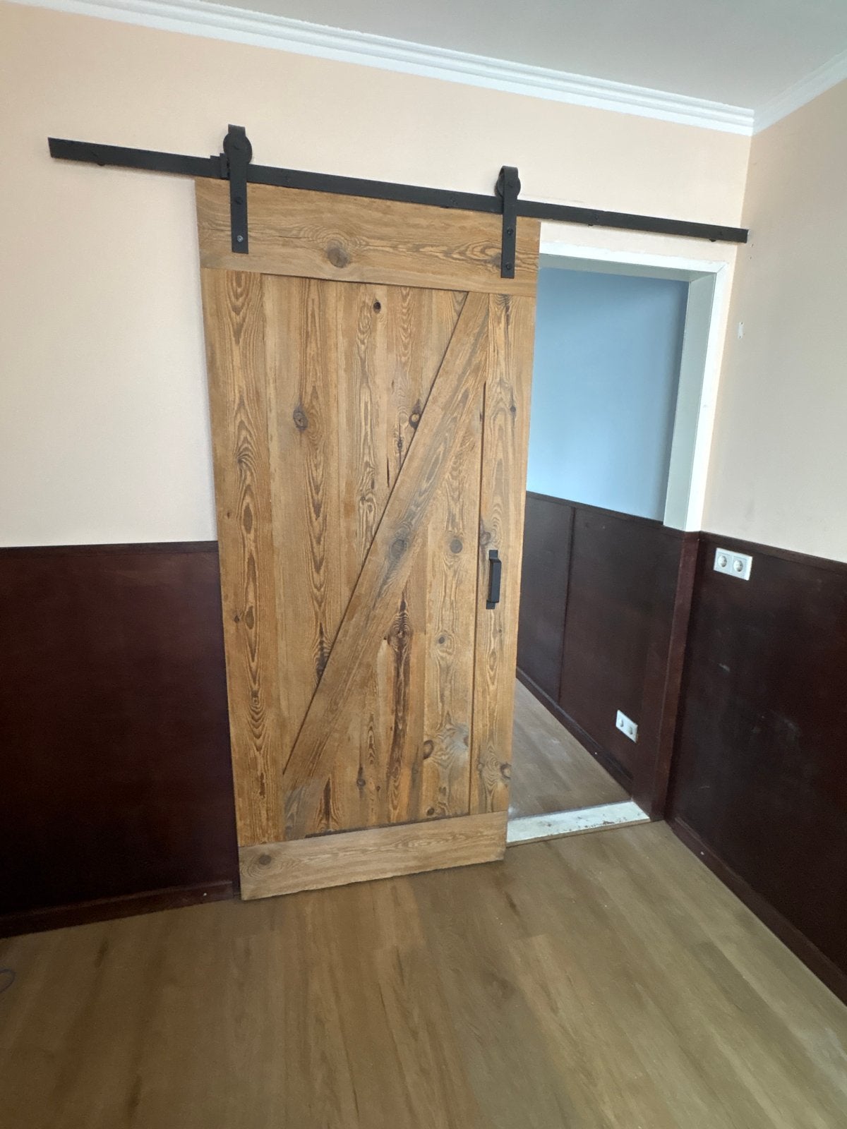 Rustieke houten schuifdeur met rails, Ophalen, Gebruikt, 80 tot 100 cm, Binnendeur