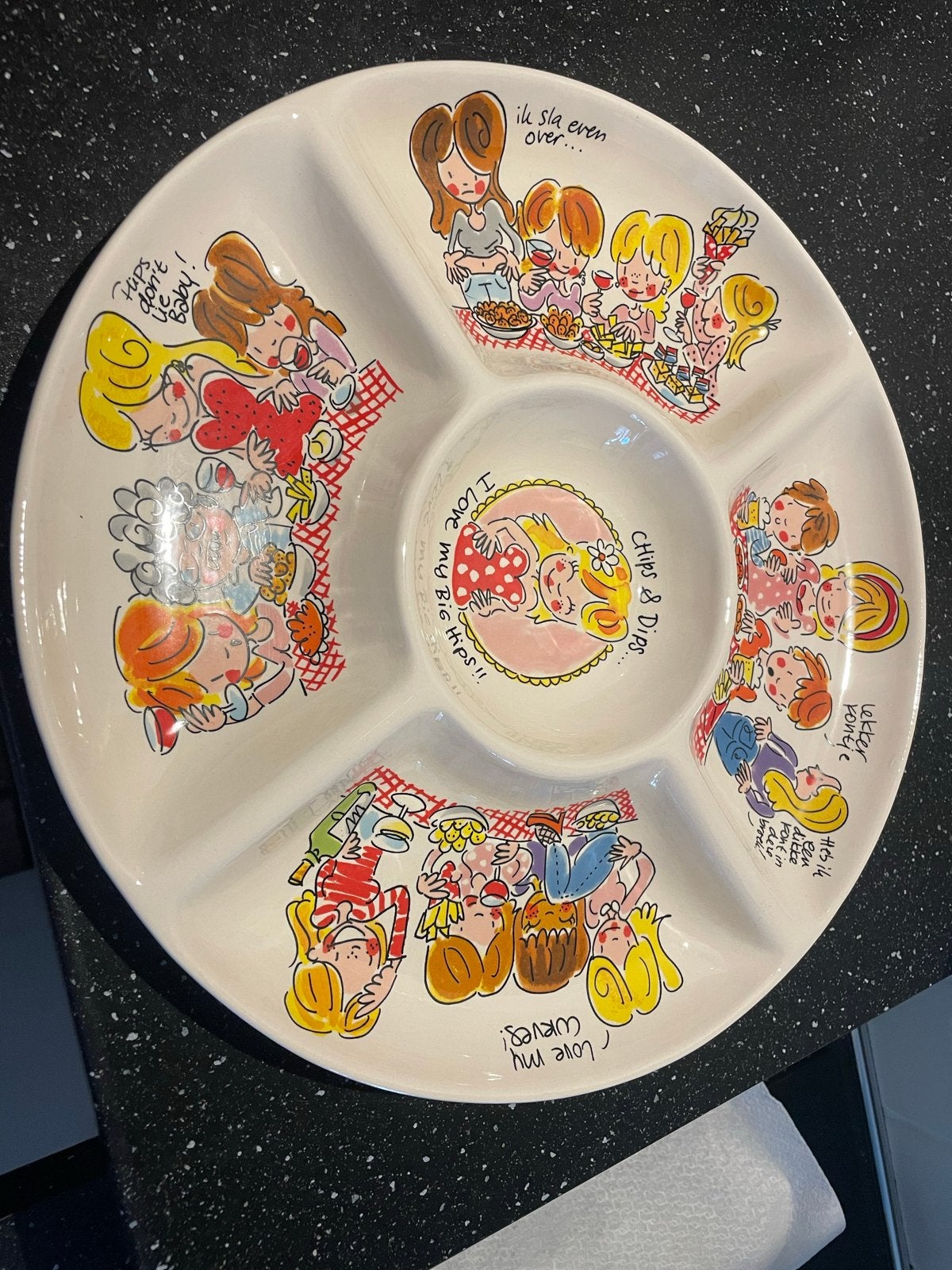 Blond Amsterdam Chips & Dips Schaal - Zo goed als nieuw, Ophalen, Porselein of Keramiek, Schaal, Rond