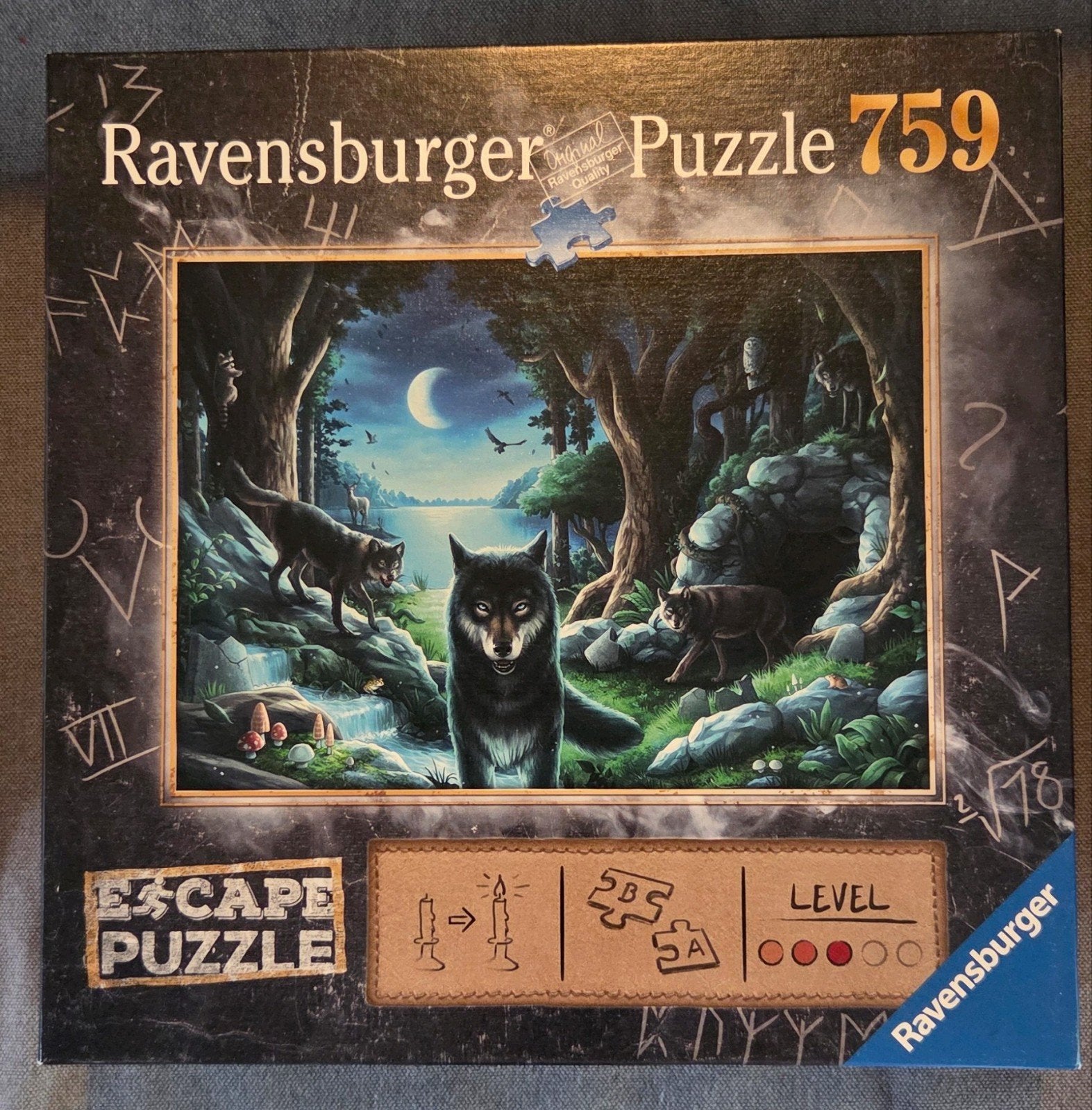 Ravensburger Escape Puzzle 759 stukjes - Wolven, Ophalen, 500 t/m 1500 stukjes, Zo goed als nieuw, Legpuzzel