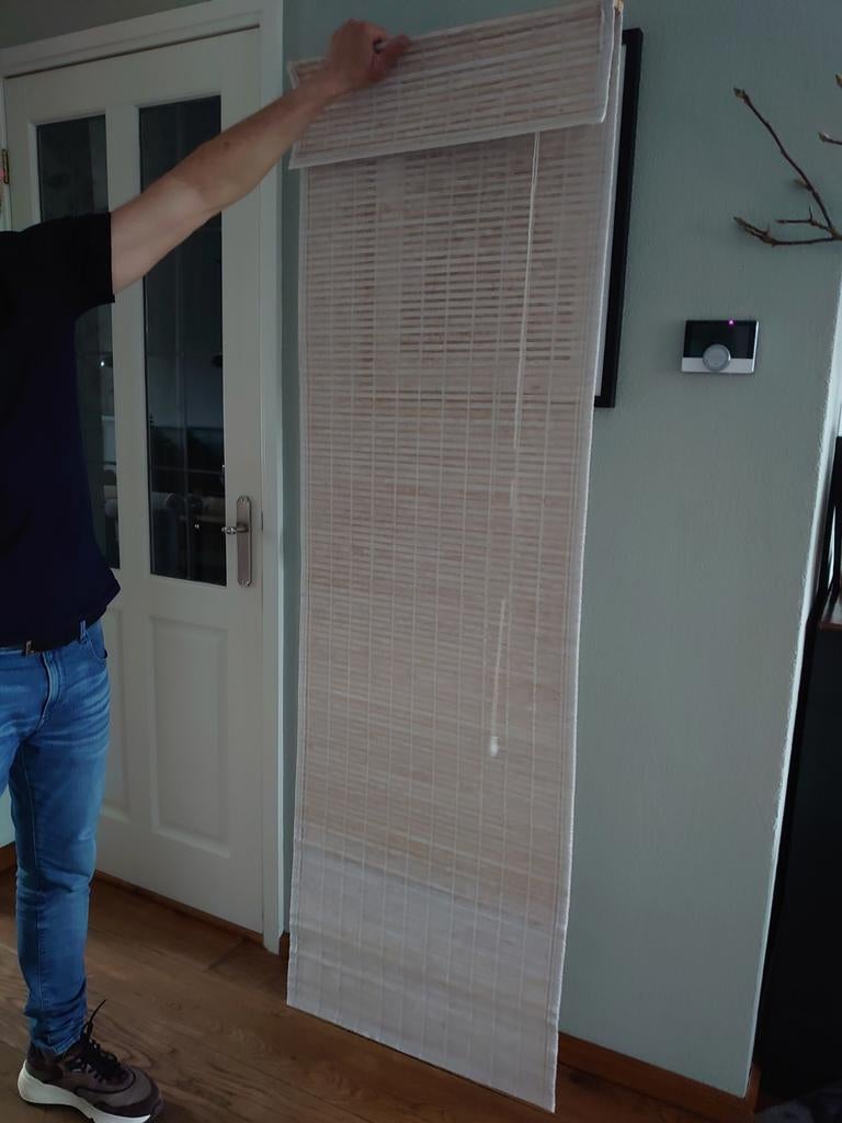 Bamboe rolgordijn - Natuurlijke uitstraling, Ophalen, 100 tot 150 cm, Natuurlijk, Zo goed als nieuw