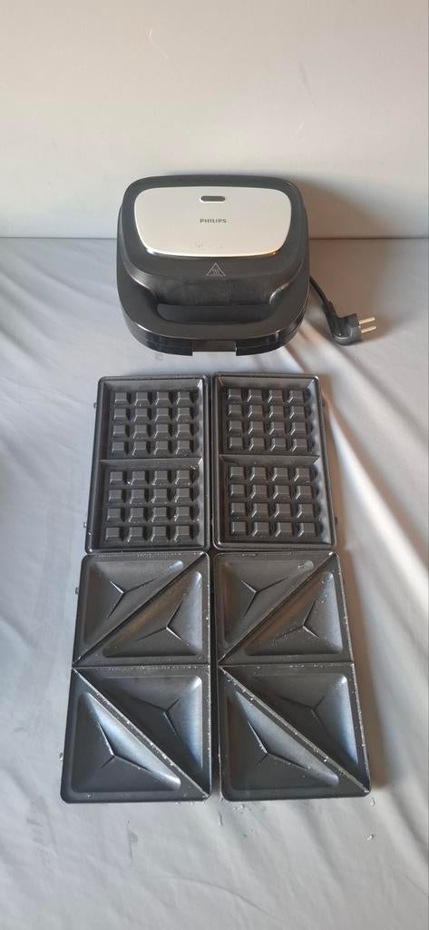 Multifunctionele Toaster Grill & Wafelijzer 3-in-1, Witgoed en Apparatuur, Wafelijzers, Gebruikt, Uitneembare platen, Ophalen of Verzenden