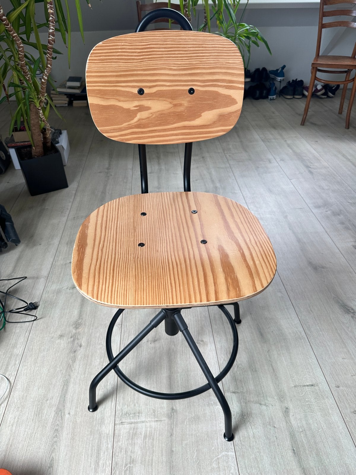 Houten bureaustoel / draaistoel, Ophalen, Zo goed als nieuw, Bruin, Bureaustoel