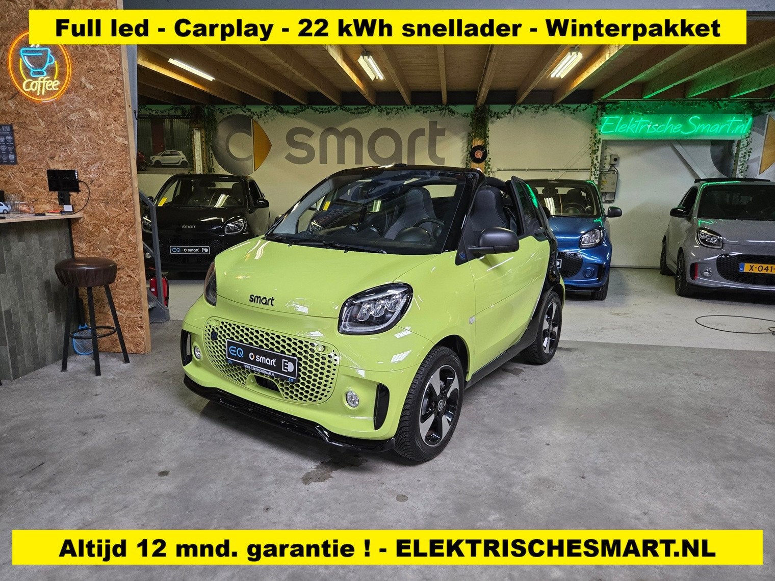 Smart Fortwo cabrio EQ Comfort Plus - Full Led - Carplay - W, Auto's, Automaat, Huisgarantie, 82 pk, Verwarmde buitenspiegels