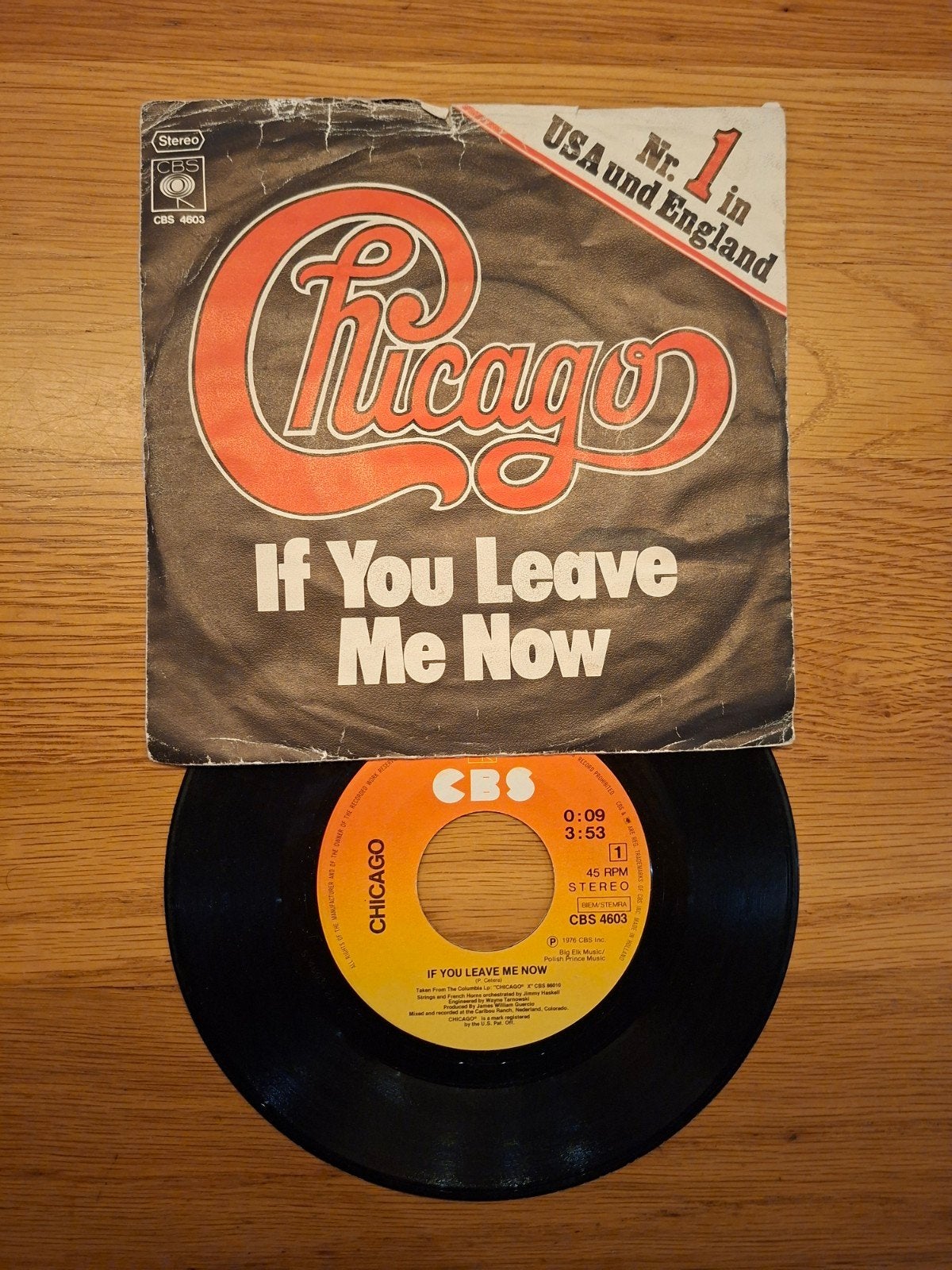 Chicago - If You Leave Me Now (Nr. 1 in USA en Engeland), Cd's en Dvd's, Gebruikt, 7 inch, Ophalen of Verzenden, Pop