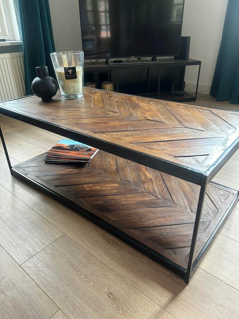 Visgraat salontafel, Huis en Inrichting, Tafels | Salontafels, Ophalen, 100 tot 150 cm, 50 tot 100 cm, Zo goed als nieuw