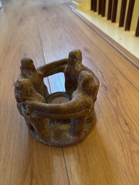 Terra cota kandelaar, Overige merken, Ophalen of Verzenden, Zo goed als nieuw, 20 cm