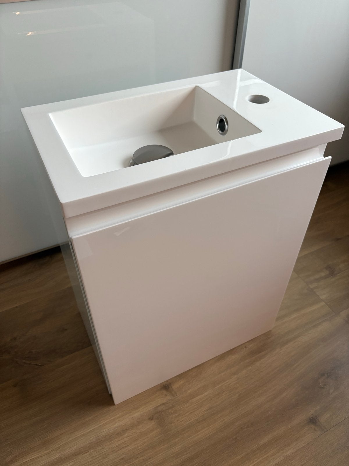 Modulo Picolo toiletmeubel met wastafel, wit hoogglans, Ophalen, Minder dan 50 cm, Nieuw, Minder dan 100 cm