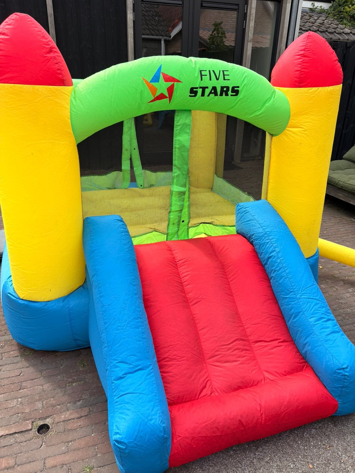 Five Stars Springkussen met glijbaan incl, 250W Blower, Ophalen, Zo goed als nieuw