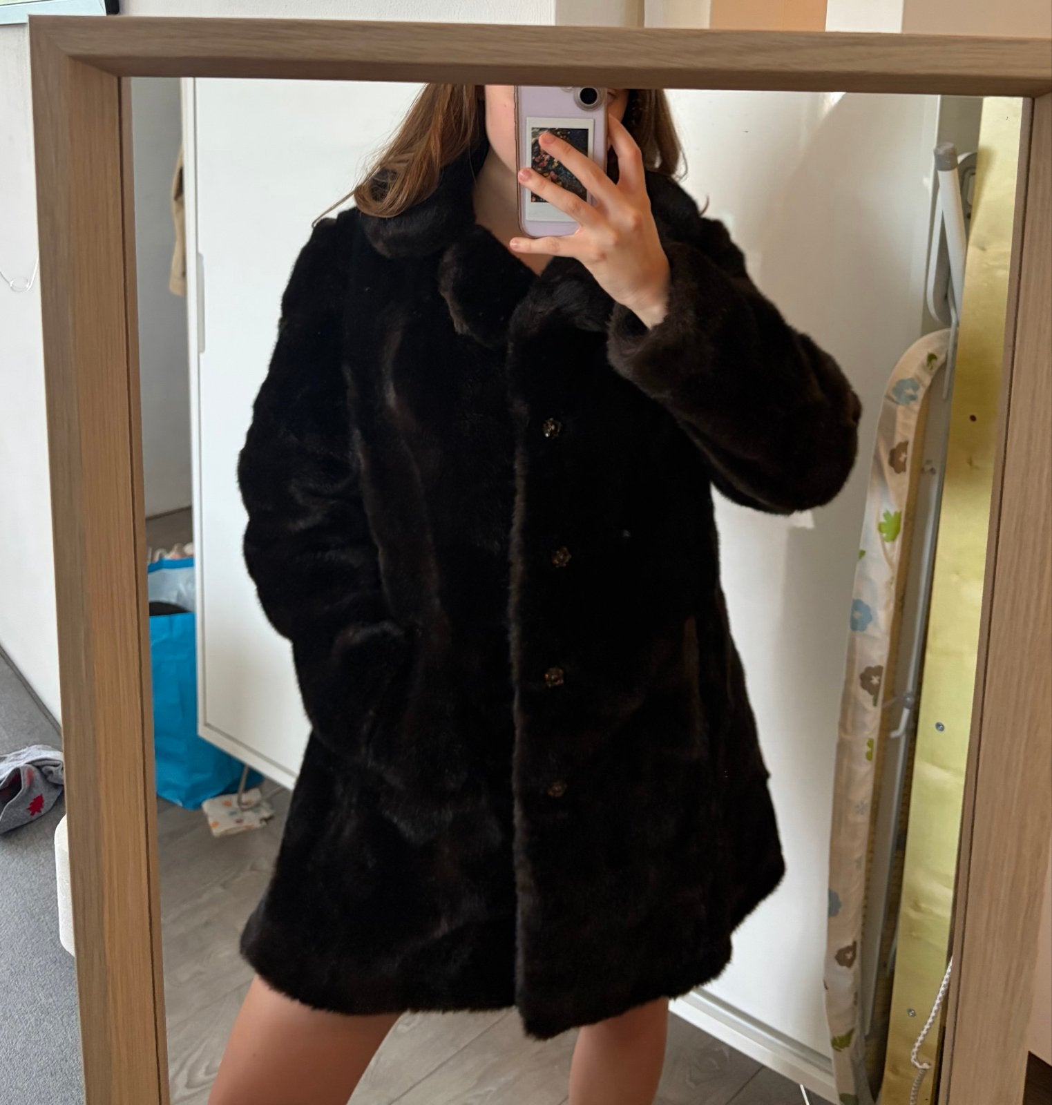 Elegante Donkerbruine Faux Fur Jas Maat 44, Kleding | Dames, Jassen | Winter, Ophalen of Verzenden, Zo goed als nieuw, Maat 42/44 (L)