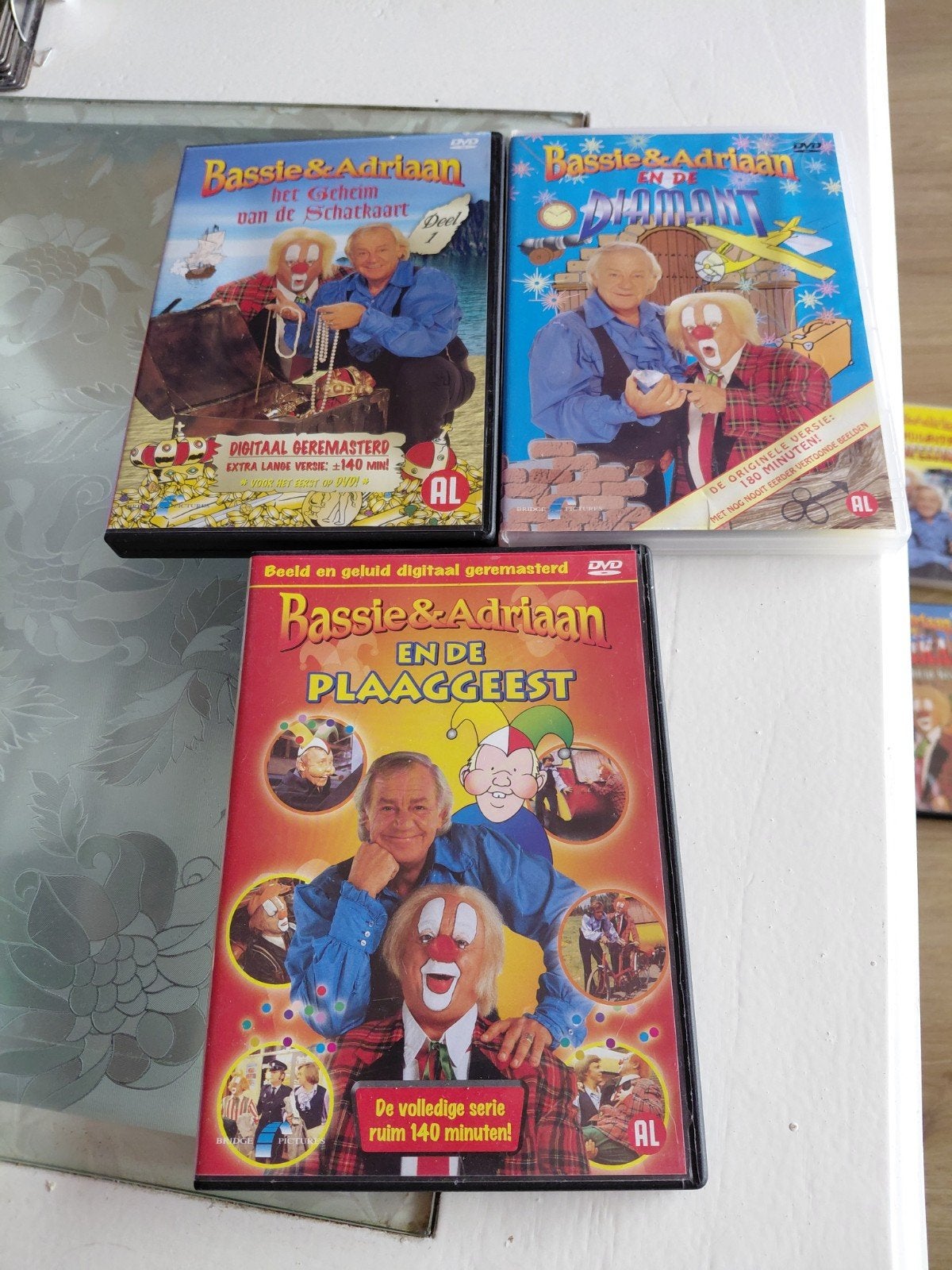 Bassie en Adriaan Schatkaart 1, Plaaggeest en Diamant dvds., Alle leeftijden, Tv-serie, Ophalen of Verzenden, Zo goed als nieuw