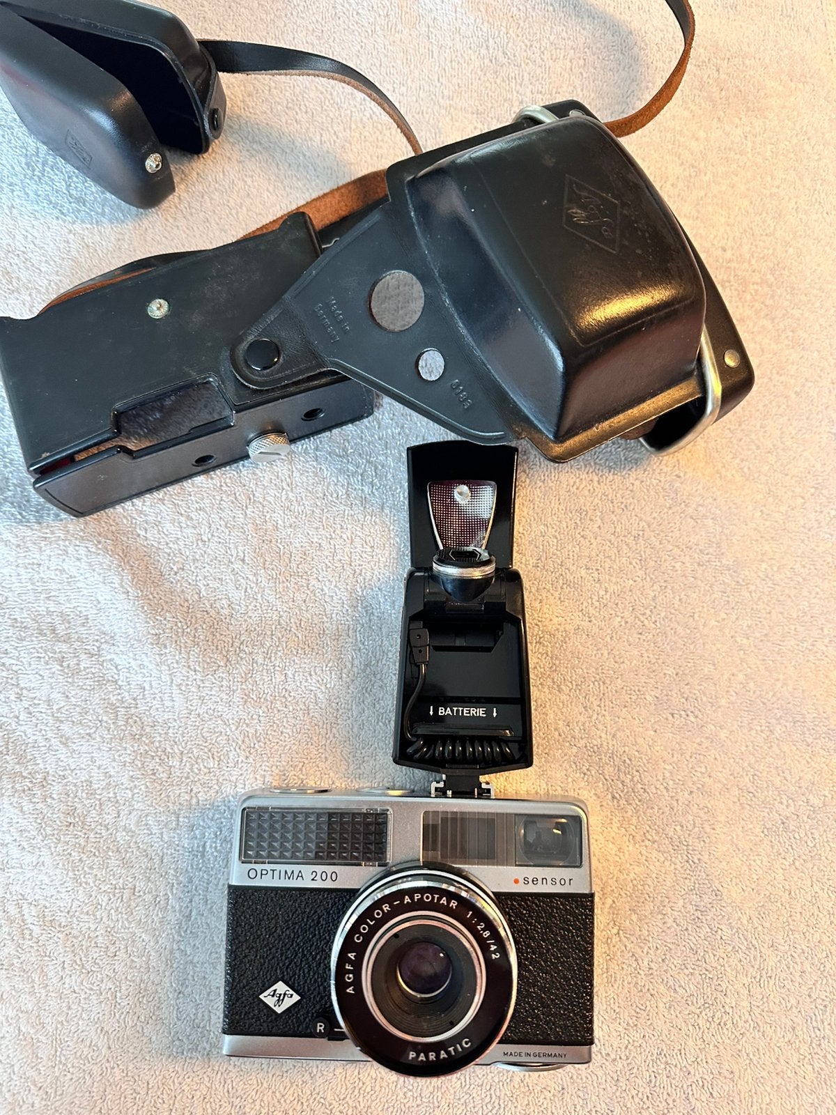 Agfa Optima 200 fotocamera 35 mm compleet foedraal / flitser, Ophalen of Verzenden, Compact, Overige Merken