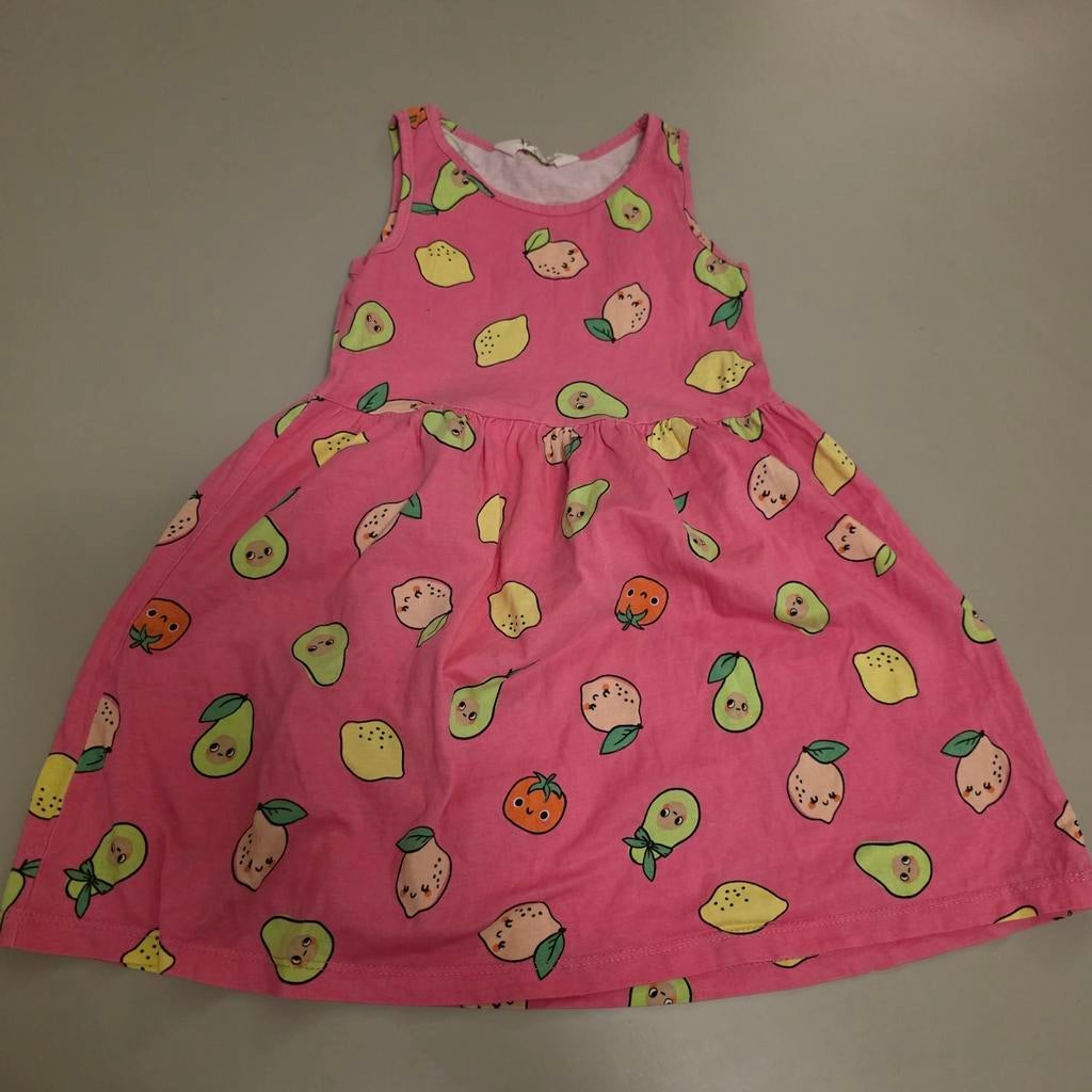 H&M mouwloos jurk met fruitprint maat 110/116, Meisje, H&M, Ophalen of Verzenden, Zo goed als nieuw