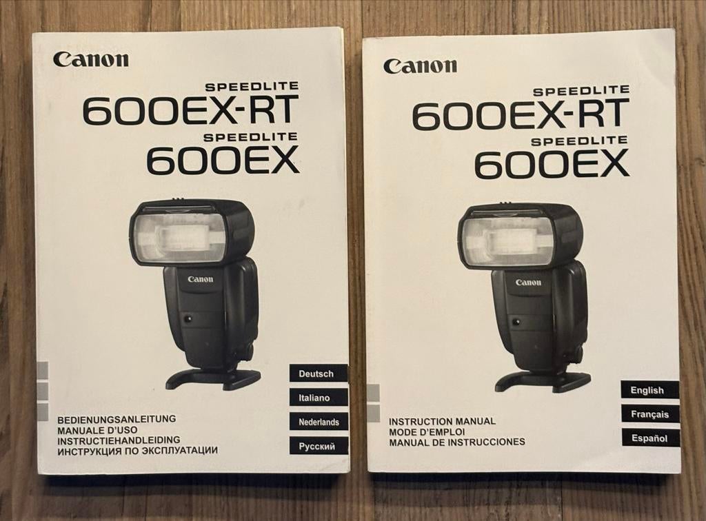 Handleidingen Canon Speedlite 600EX-RT / 600EX (2 stuks), Ophalen of Verzenden, Zo goed als nieuw, Canon