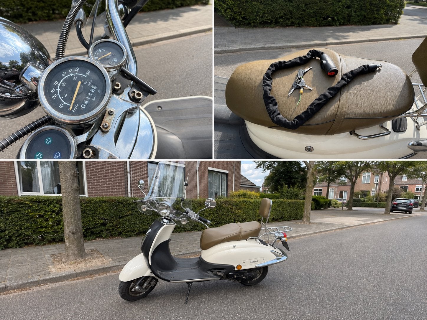 Retro Scooter - inclusief slot, Fietsen en Brommers, Snorfietsen en Snorscooters, Ophalen, Zo goed als nieuw, Benzine, Overige merken