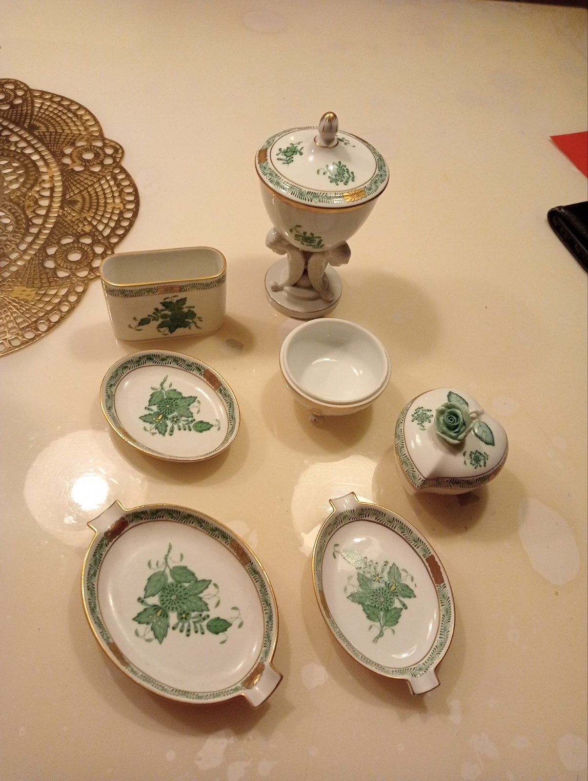 Herend Hongaars Porseleinen Miniatuur Set - Handgeschilderd, Ophalen of Verzenden