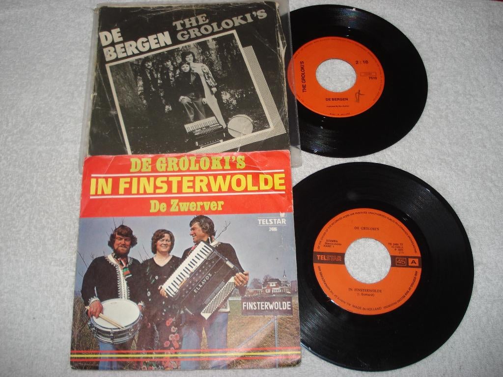 2x  De Groloki s    Finsterwolde en De Bergen   Orgineel, Cd's en Dvd's, Vinyl Singles, Gebruikt, Fotohoes, Originele persing